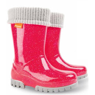 Розови детски ботушки, pvc материя - ежедневни обувки за есента и зимата N 100025121